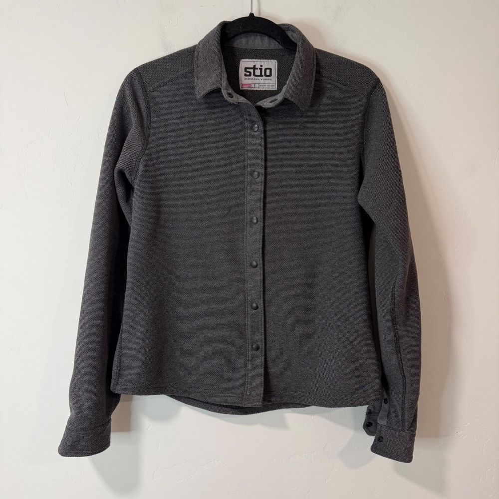 Stio Womens Thermop Fleece Snap Shirt Fleece Shacket Small Gray 100050